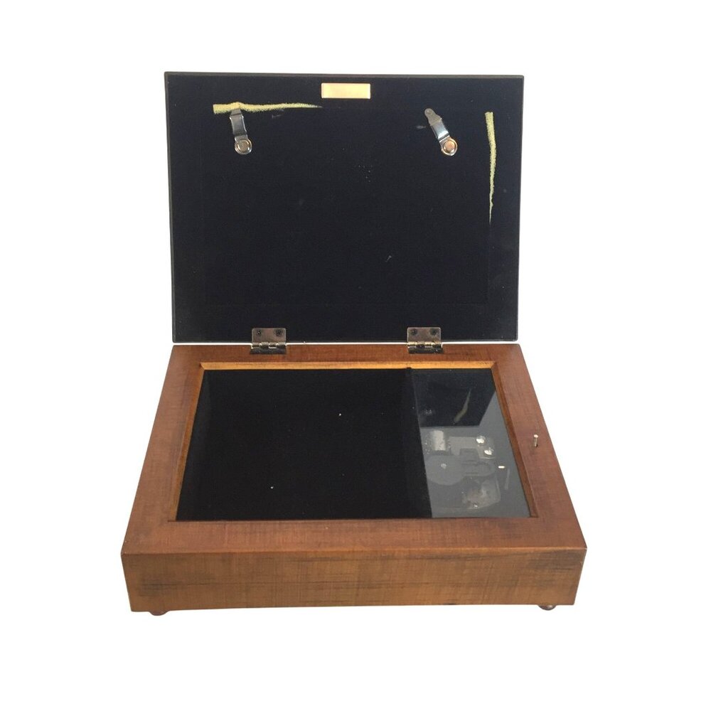 Wood Jewelry Music Box Photo Frame Plays Ave Maria 8 X 7